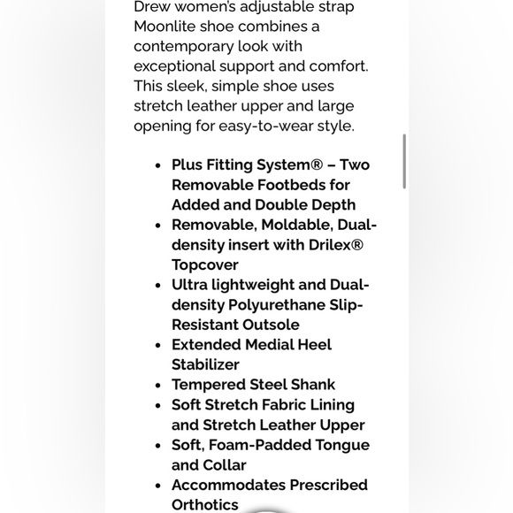 Drew Vionic Orthopaedic Shoe Velcro Strap black vegan leather/suede Like new sz7 - Picture 7 of 7